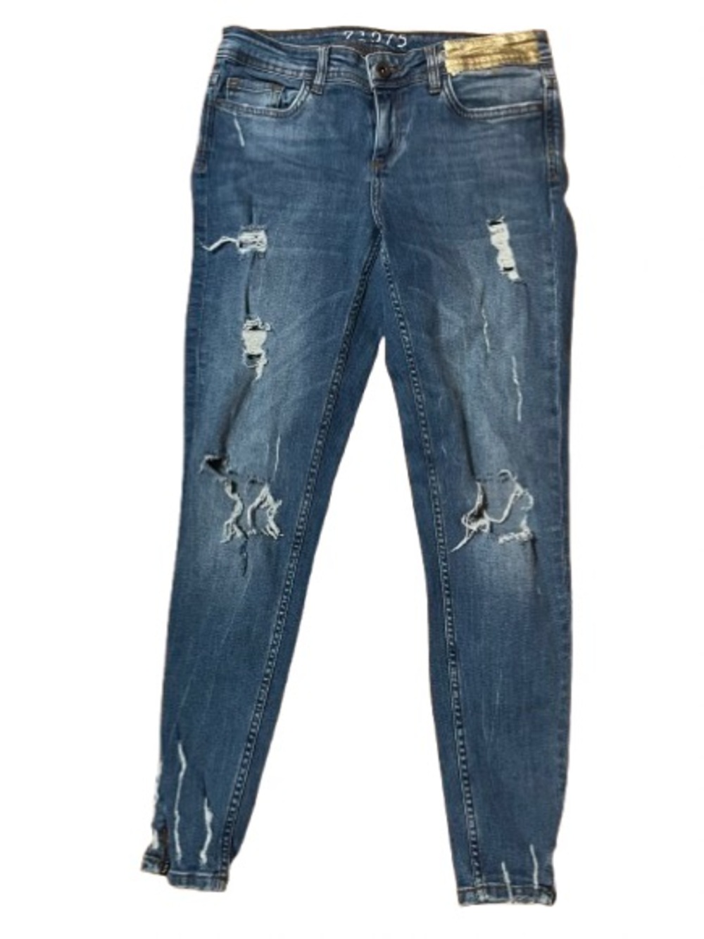Zara Basic Z1975 Women’s Distressed Blue Denim Jeans Size 4